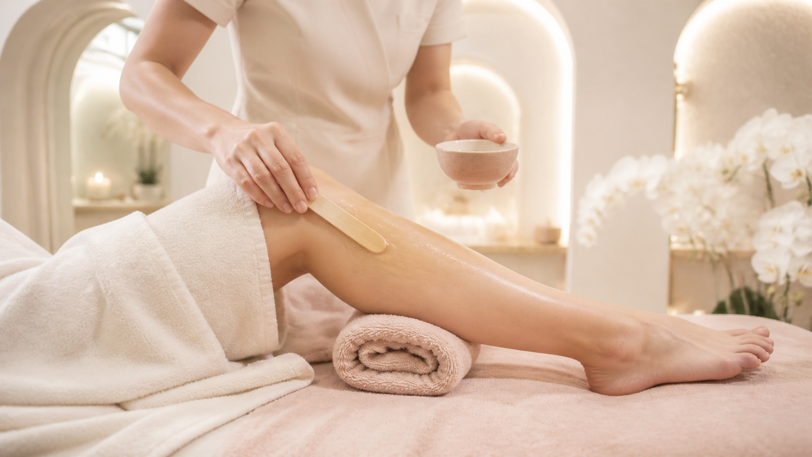 Épilation à la cire dans une ambiance douce et professionnelle